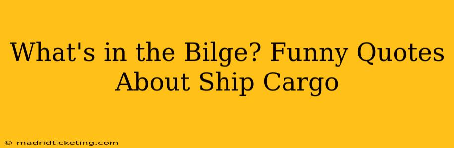 What's in the Bilge? Funny Quotes About Ship Cargo