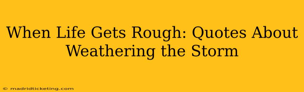 When Life Gets Rough: Quotes About Weathering the Storm