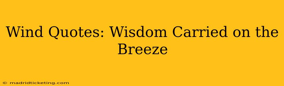 Wind Quotes: Wisdom Carried on the Breeze